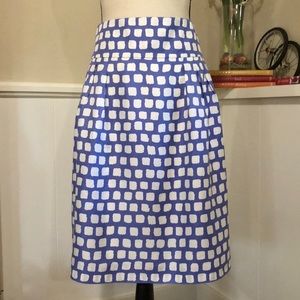 Banana Republic Blue/White Silk Skirt, Size 8